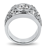 PAGE Estate Wedding Band Estate 14k White Gold Fancy Diamond Ring 7