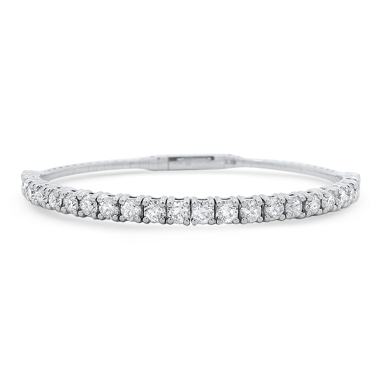 PAGE Estate Bracelet Estate 14k White Gold Flexible Diamond Bangle Bracelet