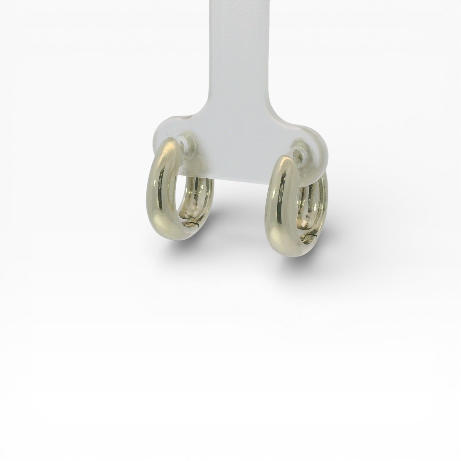 PAGE Estate Earrings Estate 14K White Gold Huggie Hoop Earrings