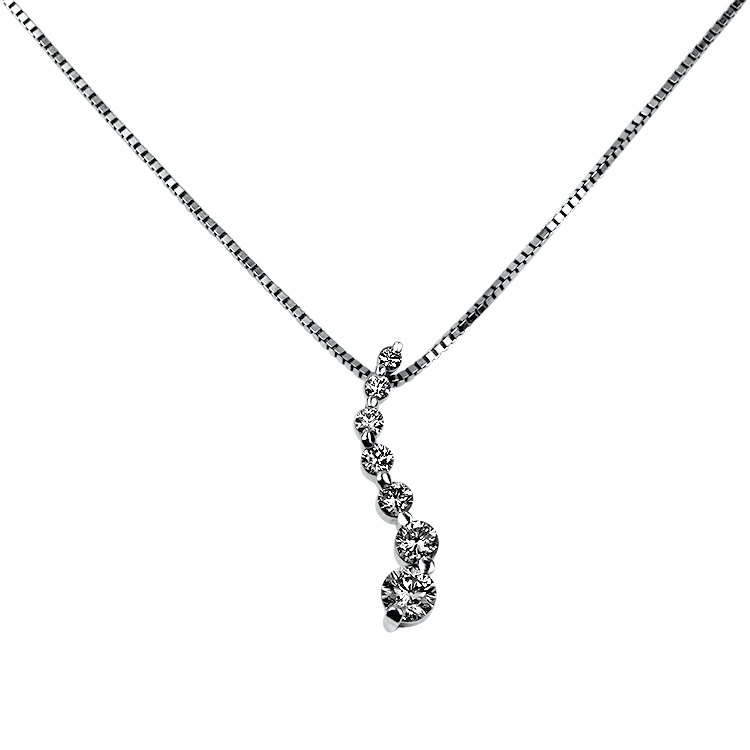 PAGE Estate Necklaces and Pendants Estate 14K White Gold "Journey" Diamond Necklace