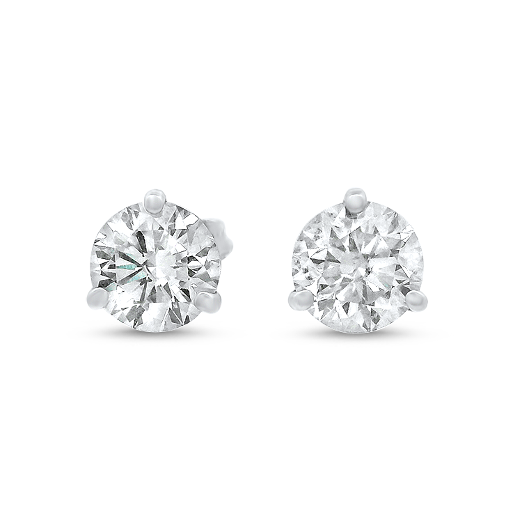 PAGE Estate Earring Estate 14k White Gold Martini Diamond Stud Earrings - 1.4cts