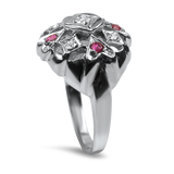PAGE Estate Ring Estate 14k White Gold Open-Worked Ruby & Diamond Ring 7
