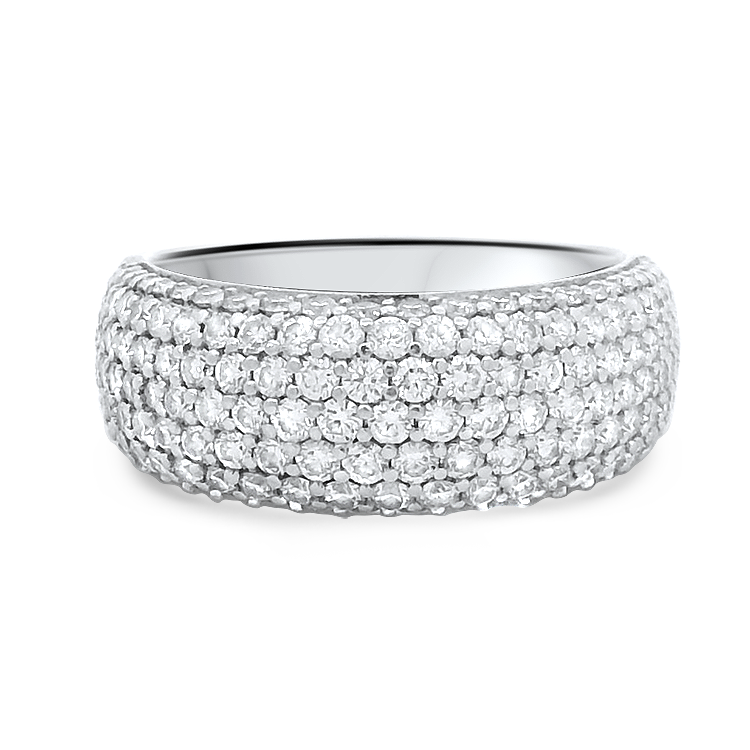 PAGE Estate Wedding Band Estate 14k White Gold Pavé Diamond Band - 2.70ct. 8