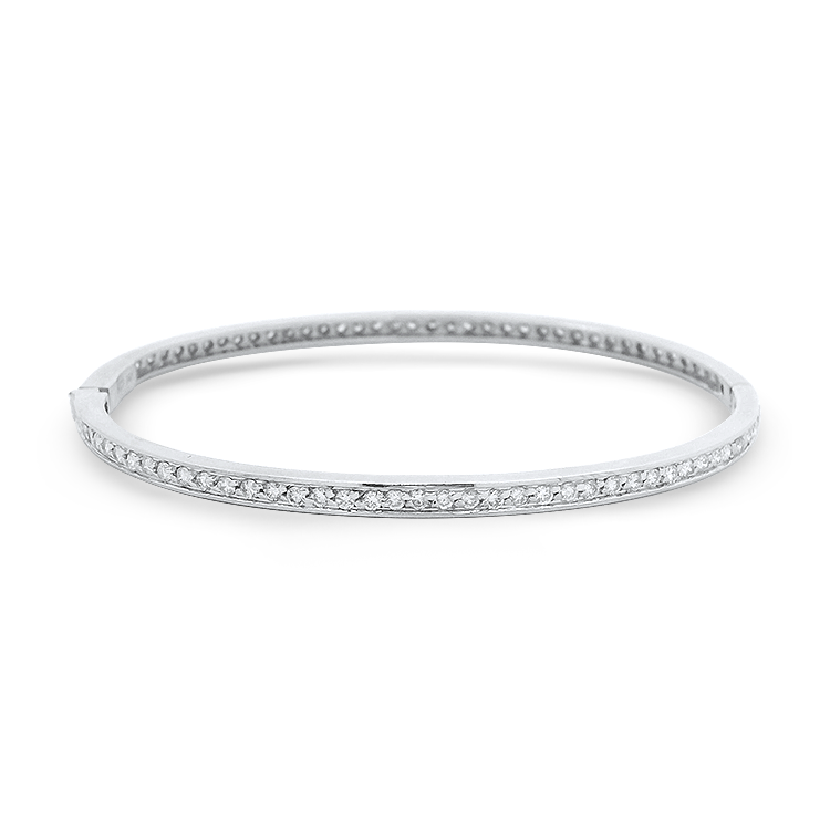 PAGE Estate Bracelet Estate 14k White Gold Pavé Diamond Bangle Bracelet