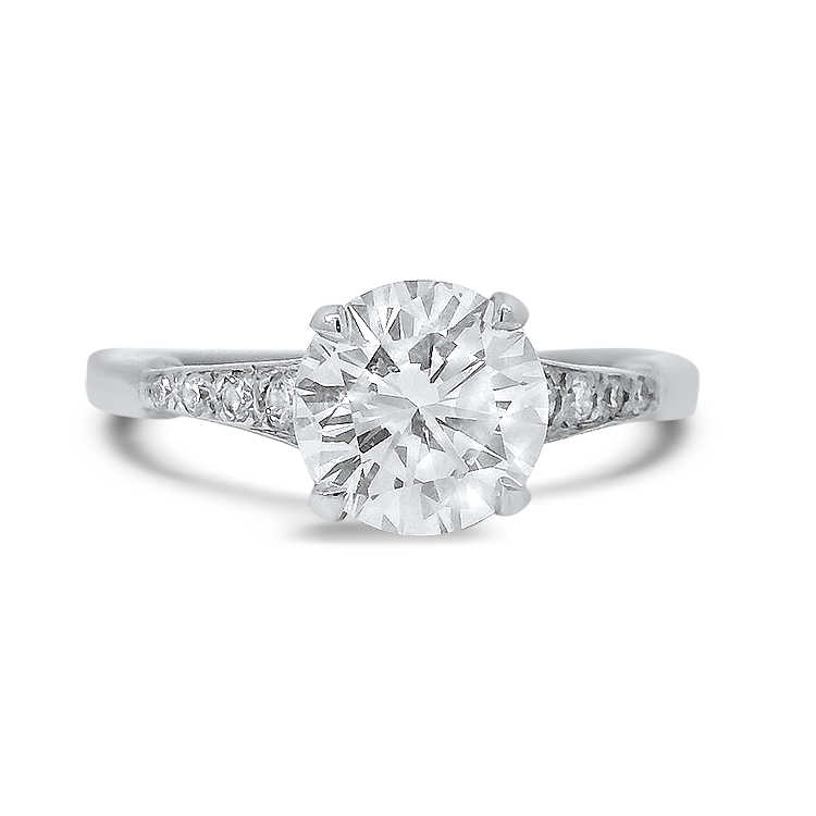 PAGE Estate Ring Estate 14K White Gold Round Brilliant Cut Diamond Ring - 1.46ct 6.5