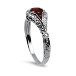PAGE Estate Ring Estate 14K White Gold Ruby & Diamond Ring 6.5