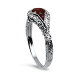 PAGE Estate Ring Estate 14K White Gold Ruby & Diamond Ring 6.5