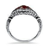 PAGE Estate Ring Estate 14K White Gold Ruby & Diamond Ring 8