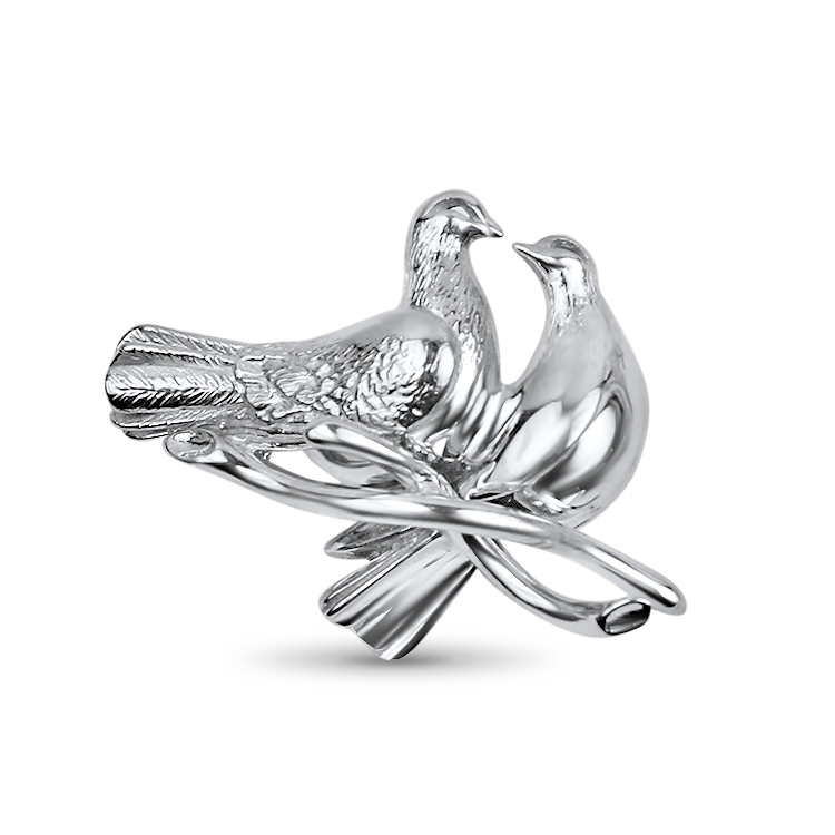 PAGE Estate Pins & Brooches Estate 14K White Gold Soul Mate Doves Brooch