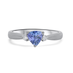 PAGE Estate Ring Estate 14k White Gold Trillion-Cut Tanzanite & Diamond Ring 6.5