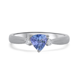 PAGE Estate Ring Estate 14k White Gold Trillion-Cut Tanzanite & Diamond Ring 6.5