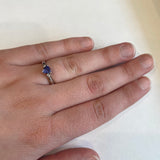 PAGE Estate Ring Estate 14k White Gold Trillion-Cut Tanzanite & Diamond Ring 6.5