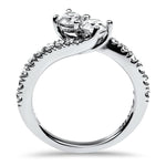 PAGE Estate Engagement Ring Estate 14K White Gold Two-Stone Bypass Ring 4.75