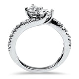 PAGE Estate Engagement Ring Estate 14K White Gold Two-Stone Bypass Ring 4.75