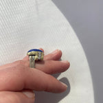PAGE Estate Ring Estate 14K Yellow and White Gold Lapis Lazuli and Diamond Ring 5.00