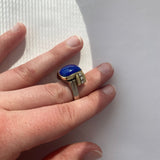 PAGE Estate Ring Estate 14K Yellow and White Gold Lapis Lazuli and Diamond Ring 5.00