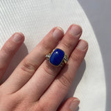 PAGE Estate Ring Estate 14K Yellow and White Gold Lapis Lazuli and Diamond Ring 5.00