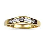 PAGE Estate Wedding Band Estate 14K Yellow Channel Set Curved Diamond Band 6
