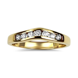 PAGE Estate Wedding Band Estate 14K Yellow Channel Set Curved Diamond Band 6