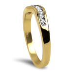 PAGE Estate Wedding Band Estate 14K Yellow Channel Set Curved Diamond Band 6