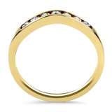 PAGE Estate Wedding Band Estate 14K Yellow Channel Set Curved Diamond Band 6