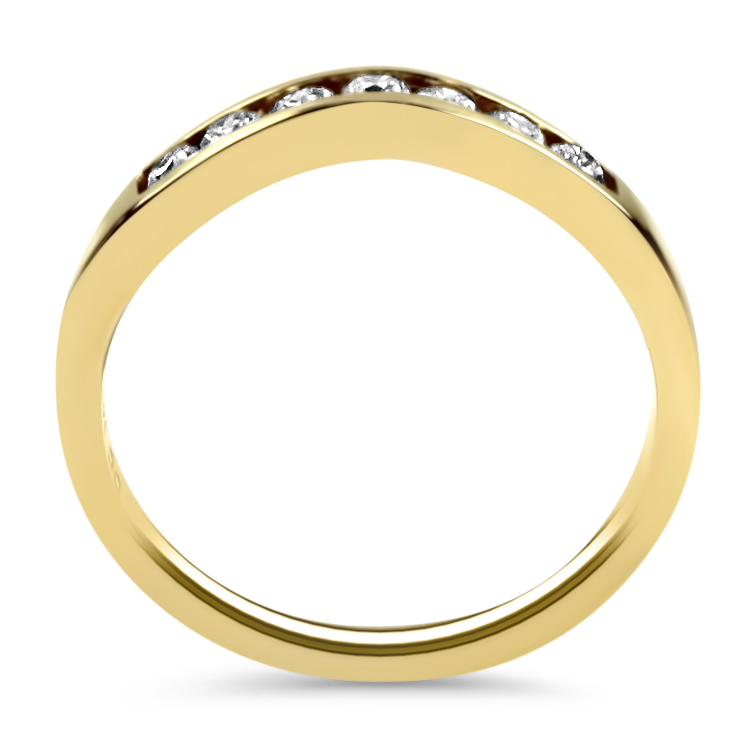 PAGE Estate Wedding Band Estate 14K Yellow Channel Set Curved Diamond Band 6
