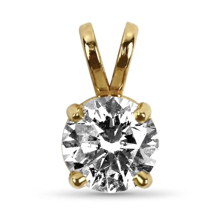 PAGE Estate Necklaces and Pendants Estate 14K Yellow Gold 1.03cts. Diamond Solitaire Pendant