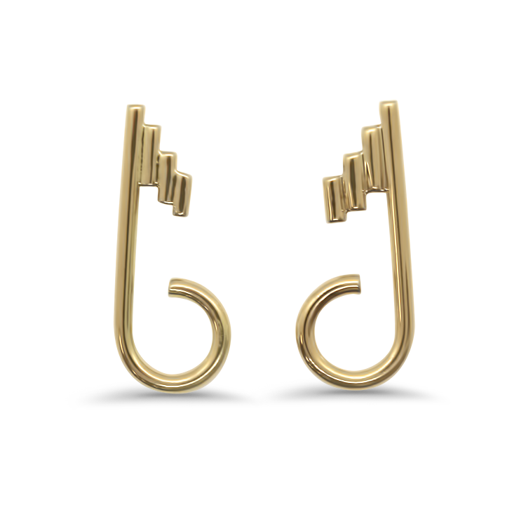 PAGE Estate Earring Estate 14K Yellow Gold A.G.A Correa & Son Hinckley Stud Earrings