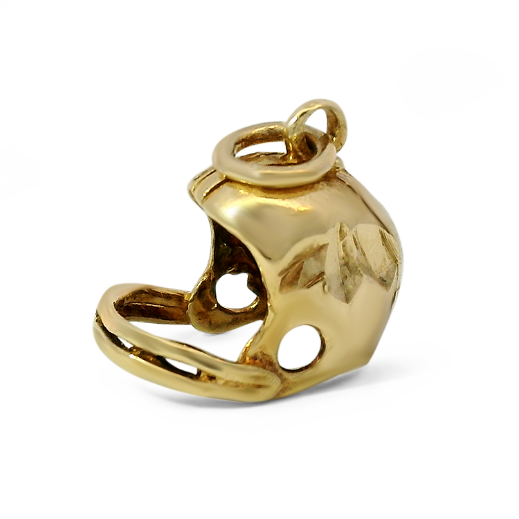PAGE Estate Charm Estate 14k Yellow Gold American Football Kicker's Style Helmet Charm