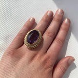 PAGE Estate Ring Estate 14k Yellow Gold Amethyst and Pearl Ring