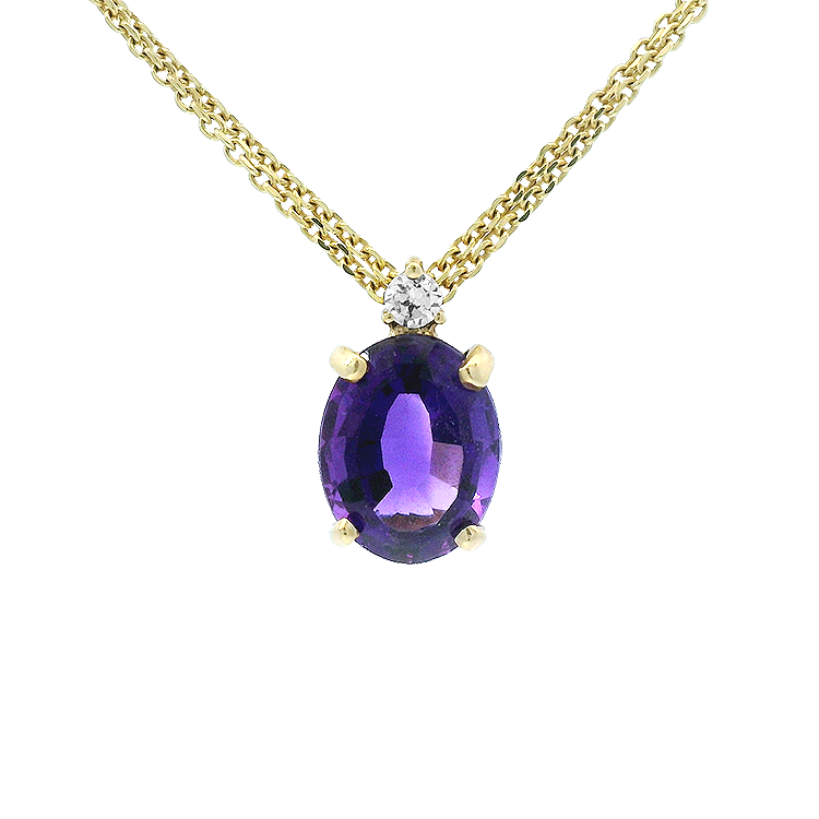PAGE Estate Necklaces and Pendants Estate 14K Yellow Gold Amethyst Pendant