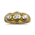 PAGE Estate Engagement Ring Estate 14K Yellow Gold Antique Old European Cut Diamond Ring 7