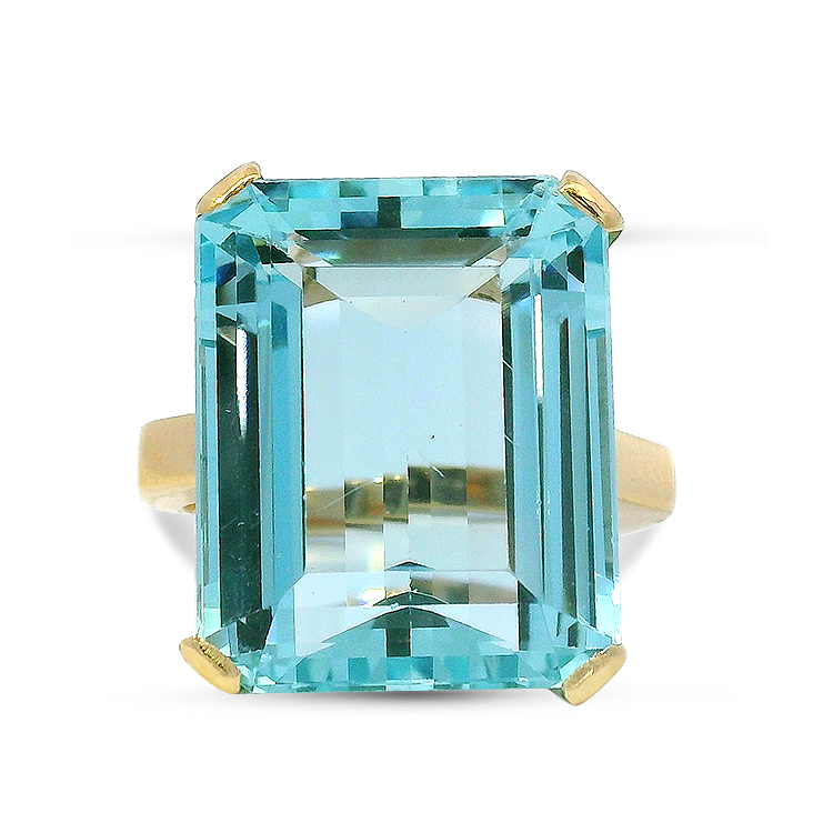 PAGE Estate Ring Estate 14K Yellow Gold Aquamarine Ring