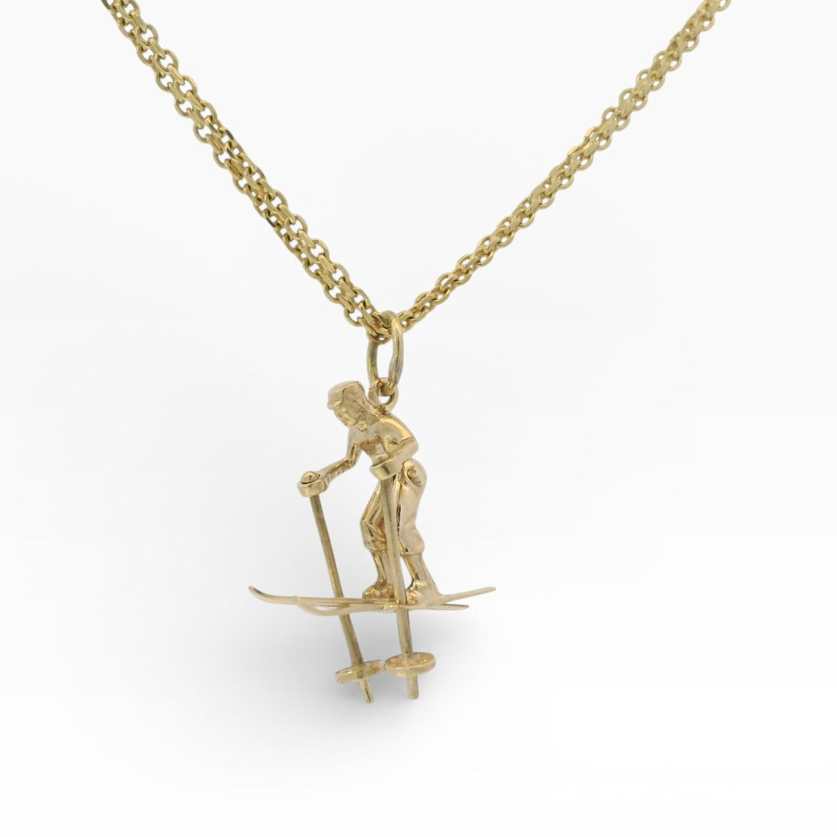 PAGE Estate Charm Estate 14K Yellow Gold Articulated Skier Charm