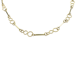 PAGE Estate Necklaces and Pendants Estate 14k Yellow Gold Bar and Circle Link 24-Inch Necklace