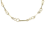 PAGE Estate Necklaces and Pendants Estate 14k Yellow Gold Bar and Circle Link 24-Inch Necklace
