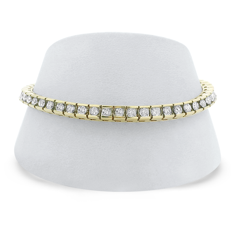 PAGE Estate Bracelet Estate 14k Yellow Gold Bar-Set Diamond Line Bracelet