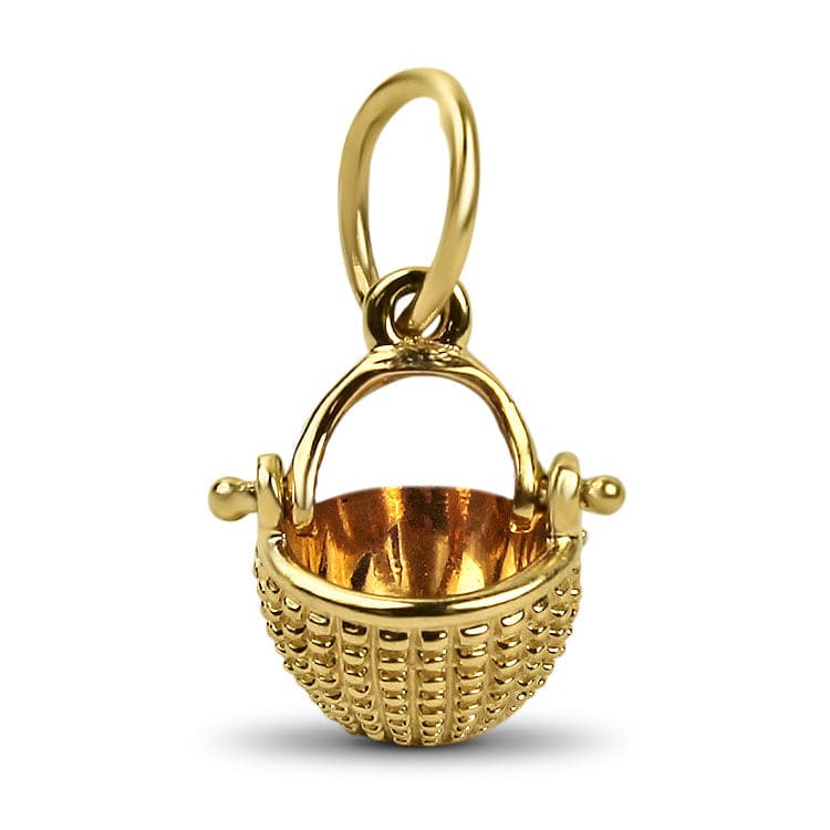 PAGE Estate Necklaces and Pendants Estate 14K Yellow Gold Basket Charm