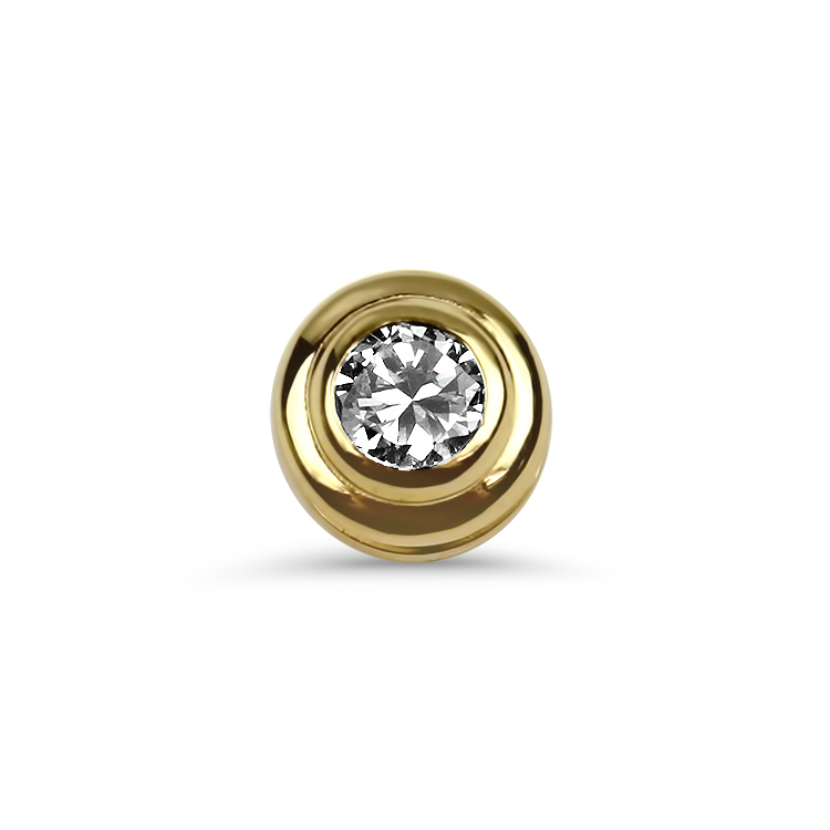 PAGE Estate Necklaces and Pendants Estate 14K Yellow Gold Bezel-Set Round Diamond Slide Pendant