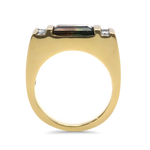 PAGE Estate Ring Estate 14K Yellow Gold Bi-Color Tourmaline and Diamond Ring 6