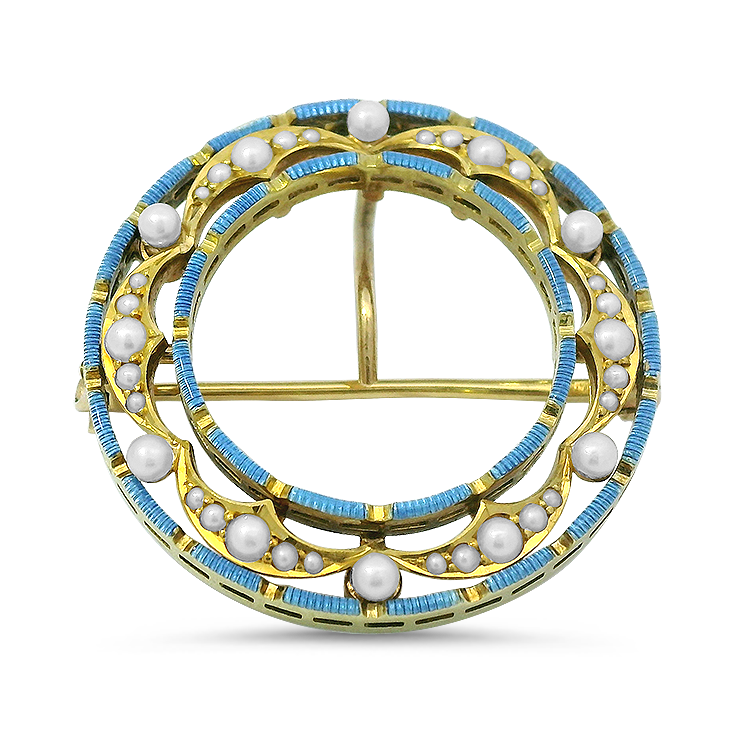 PAGE Estate Necklaces and Pendants Estate 14K Yellow Gold Blue Pearl Pendant & Pin