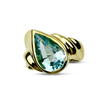 PAGE Estate Ring Estate 14K Yellow Gold Blue Topaz Ring 6.25