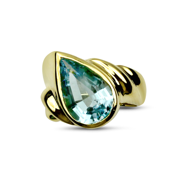 Estate 14K Yellow Gold Blue Topaz Ring – Springer's