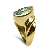 PAGE Estate Ring Estate 14K Yellow Gold Blue Topaz Ring 6.25