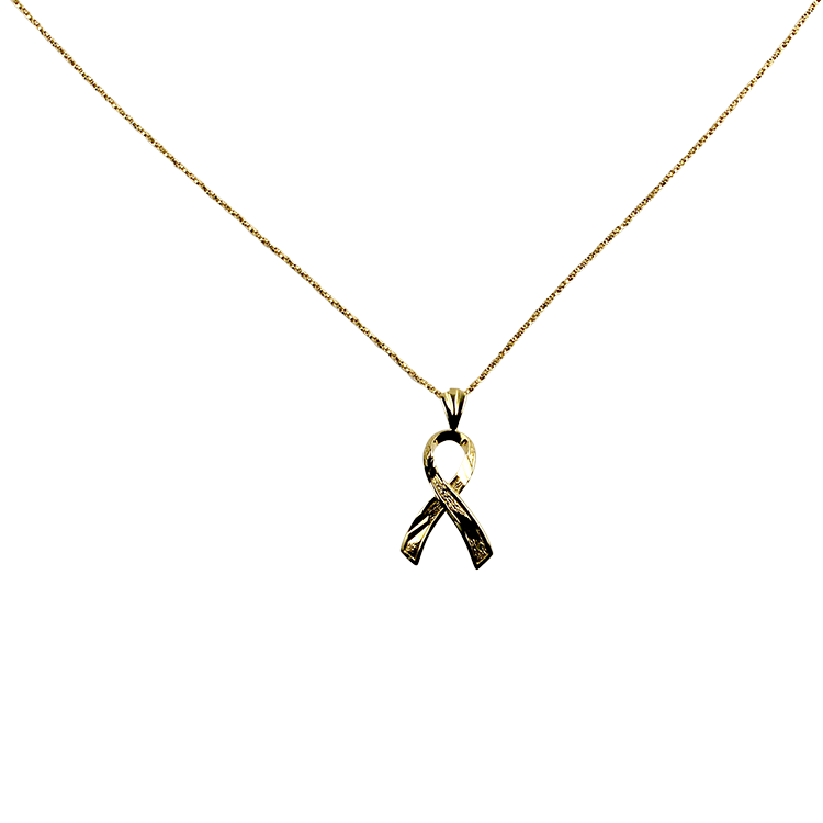 PAGE Estate Necklaces and Pendants Estate 14k Yellow Gold Box Link Chain & Ribbon Pendant Necklace