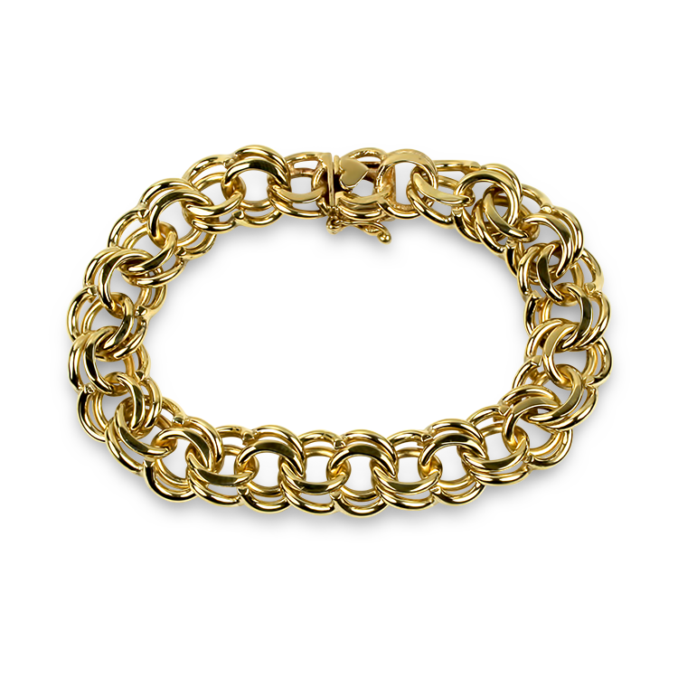 PAGE Estate Bracelet Estate 14K Yellow Gold Braided Charm Bracelet