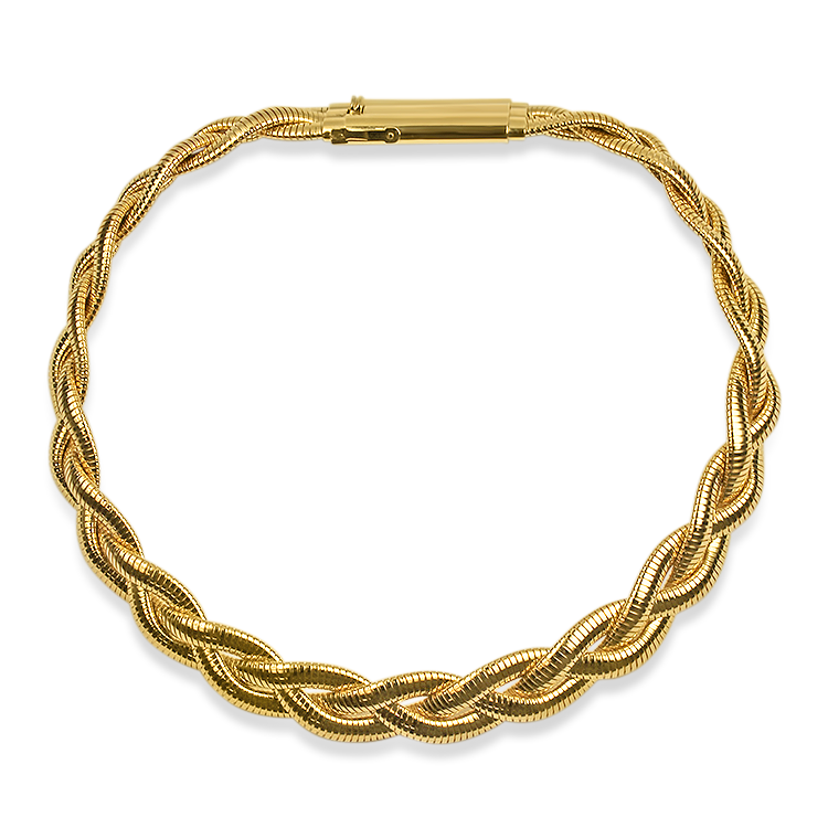 PAGE Estate Necklaces and Pendants Estate 14k Yellow Gold Braided Omega Collar Necklace