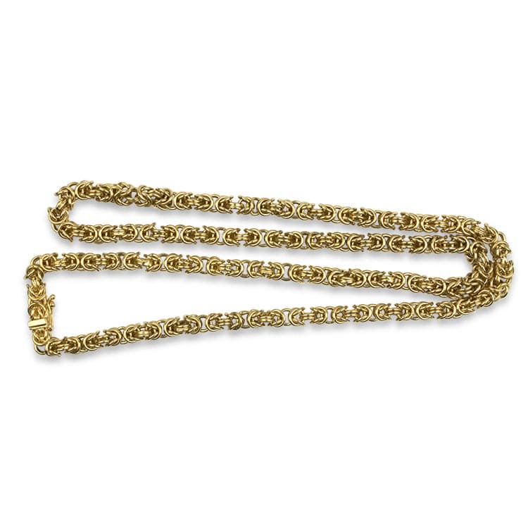 PAGE Estate Necklaces and Pendants Estate 14K Yellow Gold Byzantine Chain