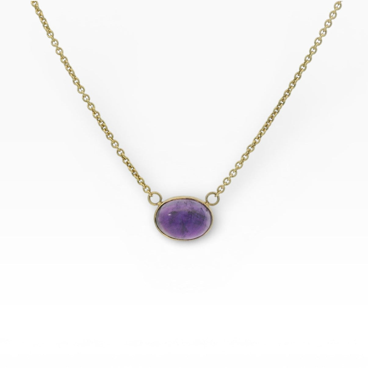 PAGE Estate Necklaces and Pendants Estate 14K Yellow Gold Cabochon Amethyst Necklace