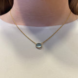 PAGE Estate Necklaces and Pendants Estate 14K Yellow Gold Cabochon Aquamarine Necklace
